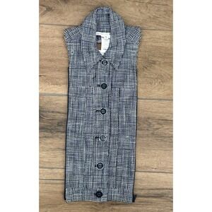 Veronica Beard Regent Dickey Navy Plaid Textured Tweed Style One Size NWT Collar